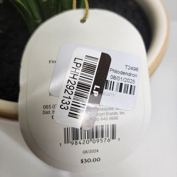 Target Threshold Artificial Potted Philodendron Plant 23" Tall Ceramic Pot NWT - Picture 3 of 6
